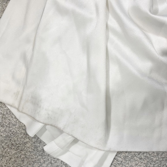 Alice + Olivia Paulette One Shoulder Satin Crepe Fitted Gown 8 NWT Off White - Picture 14 of 15